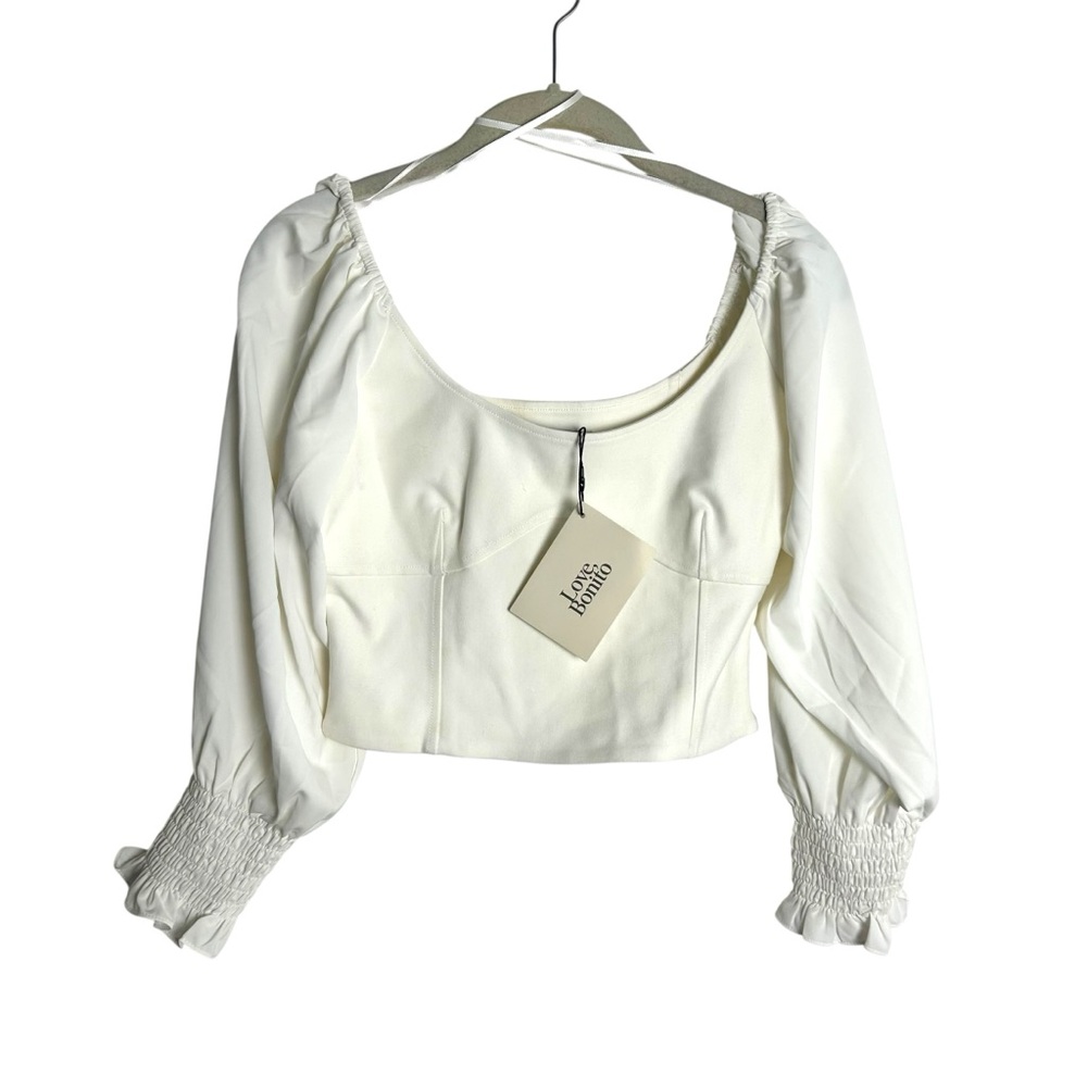 Love Bonito White Cropped Long sleeve top NEW! SZS